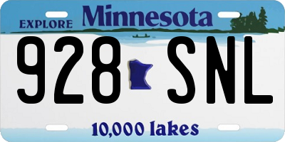 MN license plate 928SNL