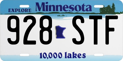 MN license plate 928STF