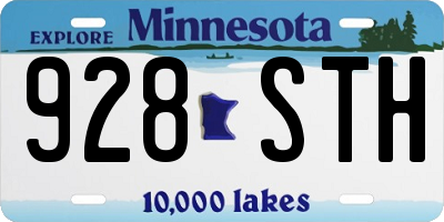 MN license plate 928STH