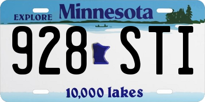 MN license plate 928STI