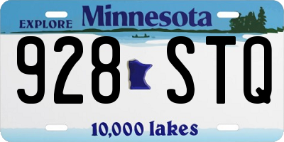MN license plate 928STQ