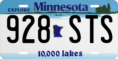 MN license plate 928STS