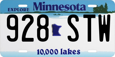 MN license plate 928STW