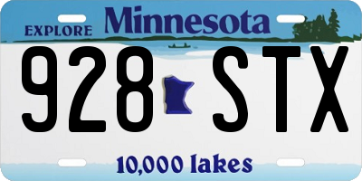 MN license plate 928STX