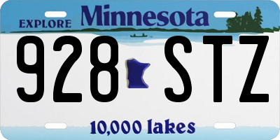 MN license plate 928STZ