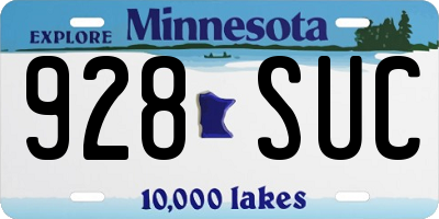 MN license plate 928SUC