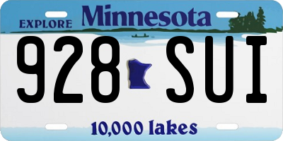MN license plate 928SUI