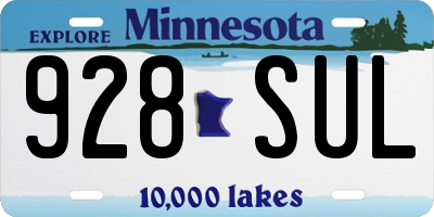 MN license plate 928SUL