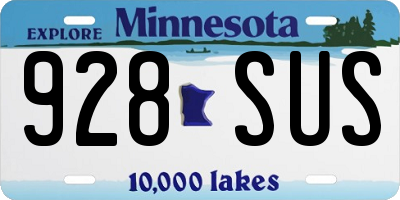 MN license plate 928SUS