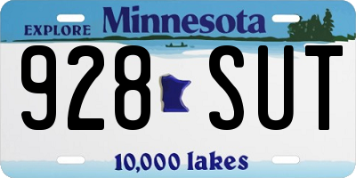 MN license plate 928SUT