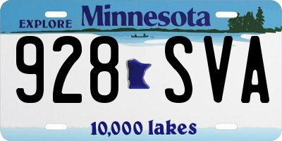 MN license plate 928SVA