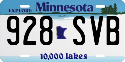 MN license plate 928SVB