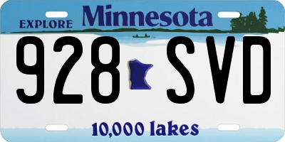MN license plate 928SVD
