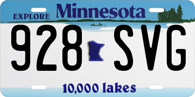 MN license plate 928SVG