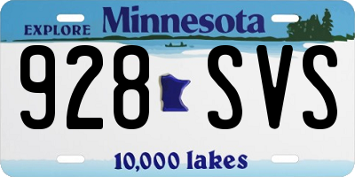 MN license plate 928SVS