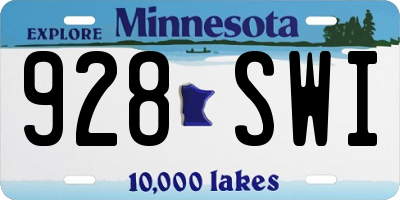 MN license plate 928SWI