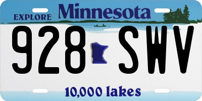 MN license plate 928SWV