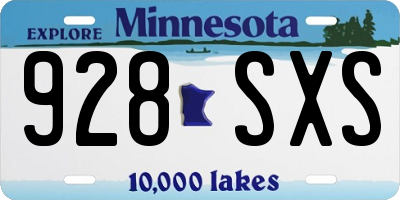 MN license plate 928SXS