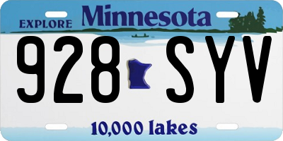 MN license plate 928SYV