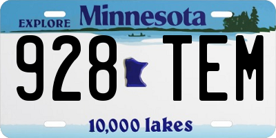 MN license plate 928TEM