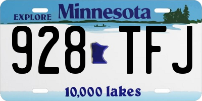 MN license plate 928TFJ
