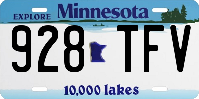 MN license plate 928TFV