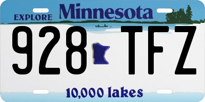 MN license plate 928TFZ