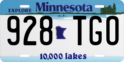 MN license plate 928TGO