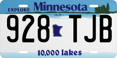 MN license plate 928TJB