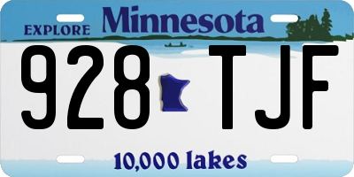 MN license plate 928TJF