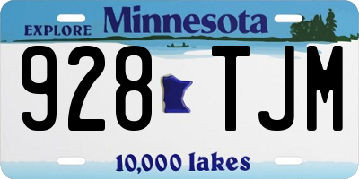 MN license plate 928TJM