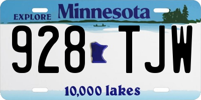MN license plate 928TJW