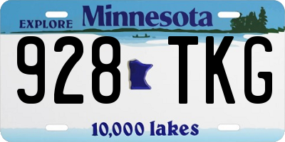 MN license plate 928TKG