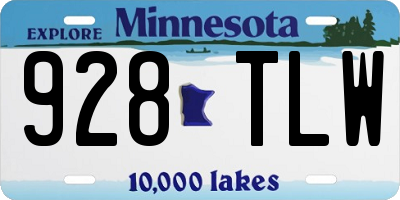 MN license plate 928TLW
