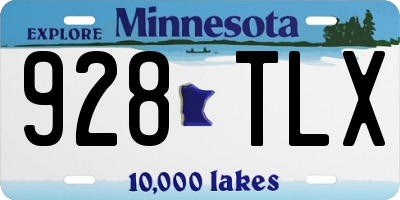 MN license plate 928TLX