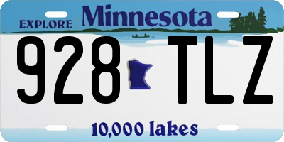 MN license plate 928TLZ