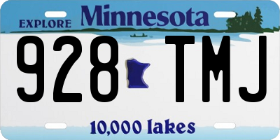 MN license plate 928TMJ