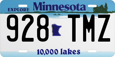MN license plate 928TMZ