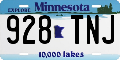 MN license plate 928TNJ