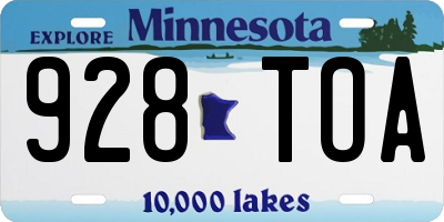 MN license plate 928TOA