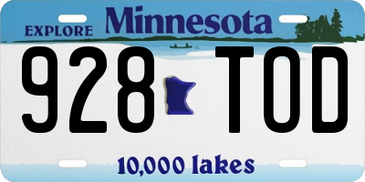 MN license plate 928TOD