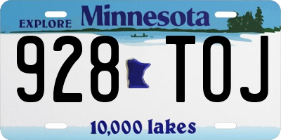 MN license plate 928TOJ