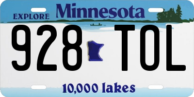 MN license plate 928TOL