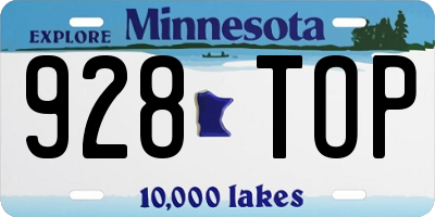 MN license plate 928TOP