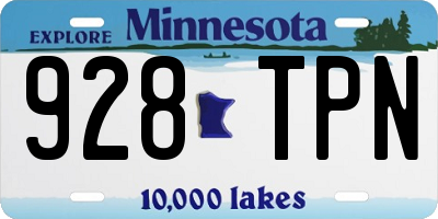 MN license plate 928TPN
