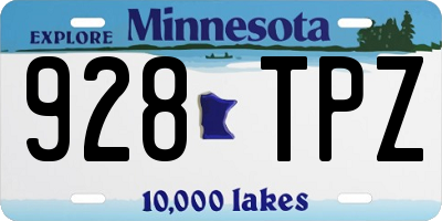 MN license plate 928TPZ
