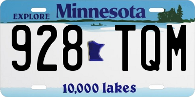 MN license plate 928TQM