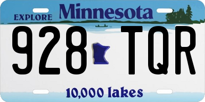 MN license plate 928TQR