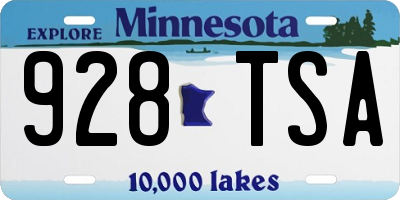 MN license plate 928TSA