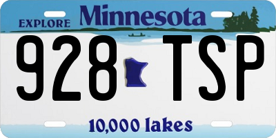 MN license plate 928TSP